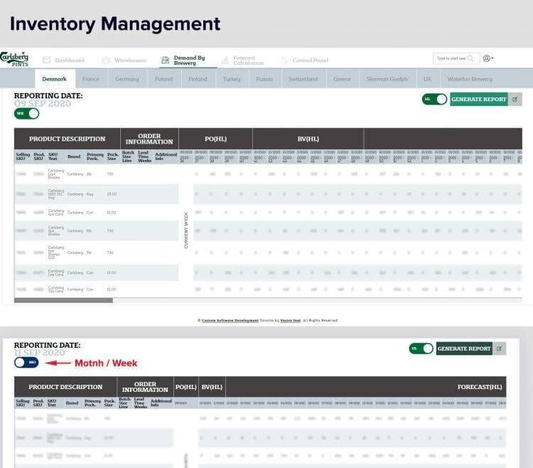 Custom Forecasting Software Interface