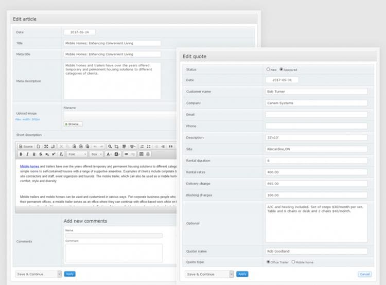 Automated Quote Generator for Miller Office Trailers